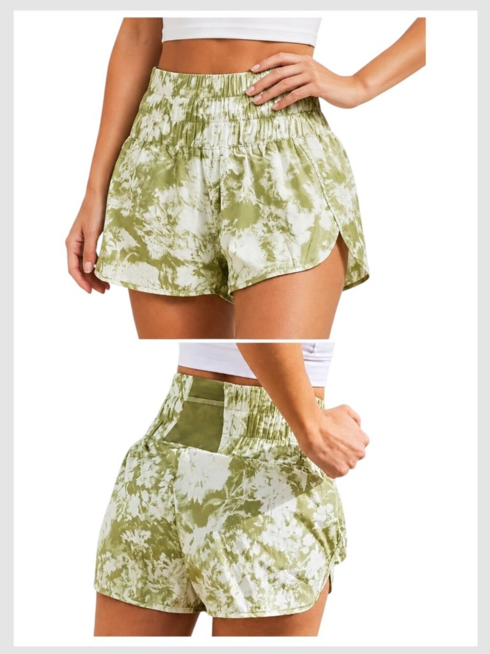 Free People FP Movement Way Home Shorts Green High Rise S